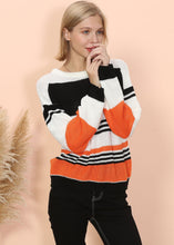 Load image into Gallery viewer, Drop Shoulder Striped Knit Sweater
