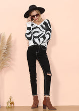 Load image into Gallery viewer, Zebra Print Frayed Hem Sweater