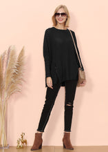 Load image into Gallery viewer, Mixed Knit Zipper Slit Sweater