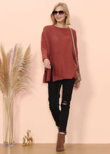 Load image into Gallery viewer, Mixed Knit Zipper Slit Sweater