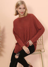 Load image into Gallery viewer, Mixed Knit Zipper Slit Sweater