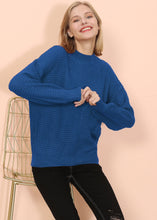 Load image into Gallery viewer, Mock Neck Waffle Knit Sweater