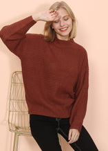 Load image into Gallery viewer, Mock Neck Waffle Knit Sweater