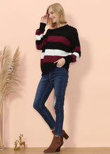 Load image into Gallery viewer, Textured Knit Striped Sweater