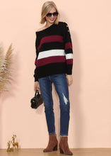 Load image into Gallery viewer, Textured Knit Striped Sweater