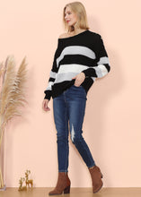 Load image into Gallery viewer, Textured Knit Striped Sweater