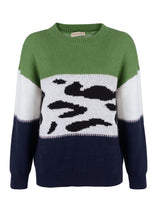 Load image into Gallery viewer, Color Block Animal Print Sweater