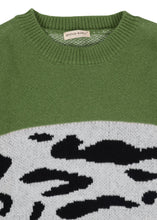 Load image into Gallery viewer, Color Block Animal Print Sweater