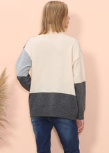Load image into Gallery viewer, Color Block Front Turtleneck Sweater