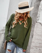 Load image into Gallery viewer, Criss Cross Front Knit Sweater