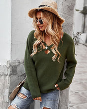 Load image into Gallery viewer, Criss Cross Front Knit Sweater