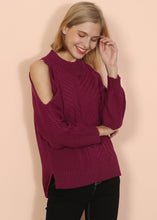 Load image into Gallery viewer, Cold Shoulder Cable Knit Sweater