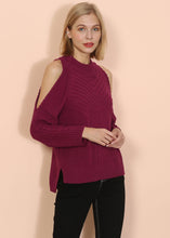 Load image into Gallery viewer, Cold Shoulder Cable Knit Sweater