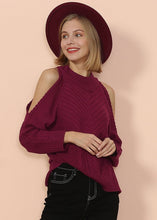 Load image into Gallery viewer, Cold Shoulder Cable Knit Sweater