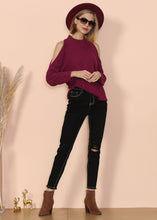 Load image into Gallery viewer, Cold Shoulder Cable Knit Sweater
