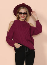 Load image into Gallery viewer, Cold Shoulder Cable Knit Sweater