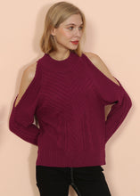 Load image into Gallery viewer, Cold Shoulder Cable Knit Sweater