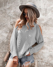 Load image into Gallery viewer, Cold Shoulder Cable Knit Sweater