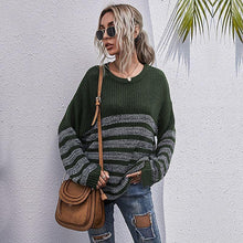 Load image into Gallery viewer, Round Neck Striped Light Sweater