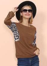 Load image into Gallery viewer, Drop Shoulder Two Tone Leopard Sweater