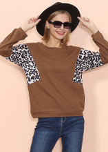 Load image into Gallery viewer, Drop Shoulder Two Tone Leopard Sweater