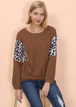 Load image into Gallery viewer, Drop Shoulder Two Tone Leopard Sweater