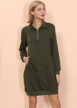 Load image into Gallery viewer, Solid Kangaroo Pocket Sweater Dress