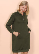 Load image into Gallery viewer, Solid Kangaroo Pocket Sweater Dress