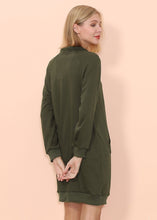 Load image into Gallery viewer, Solid Kangaroo Pocket Sweater Dress