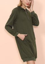 Load image into Gallery viewer, Solid Kangaroo Pocket Sweater Dress