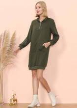 Load image into Gallery viewer, Solid Kangaroo Pocket Sweater Dress