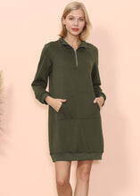 Load image into Gallery viewer, Solid Kangaroo Pocket Sweater Dress