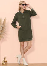 Load image into Gallery viewer, Solid Kangaroo Pocket Sweater Dress