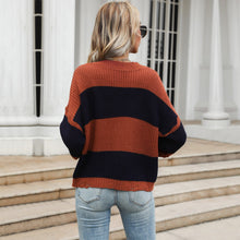 Load image into Gallery viewer, V Neck Striped Fall Sweater