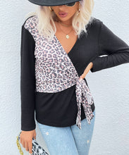 Load image into Gallery viewer, Two Tone Surplice Neck Sweater