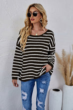Load image into Gallery viewer, Round Neck Striped Knit Sweater