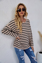Load image into Gallery viewer, Round Neck Striped Knit Sweater