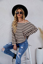 Load image into Gallery viewer, Round Neck Striped Knit Sweater