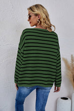Load image into Gallery viewer, Round Neck Striped Knit Sweater