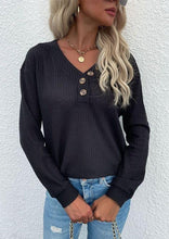 Load image into Gallery viewer, Contrast Half Button Front Sweater