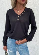 Load image into Gallery viewer, Contrast Half Button Front Sweater