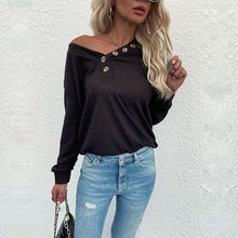 Load image into Gallery viewer, Contrast Half Button Front Sweater