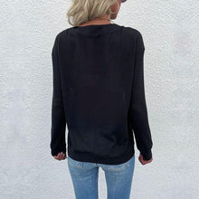 Load image into Gallery viewer, Contrast Half Button Front Sweater