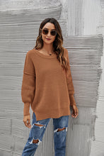 Load image into Gallery viewer, Solid Side Slit Knit Sweater