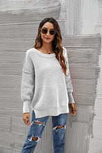 Load image into Gallery viewer, Solid Side Slit Knit Sweater