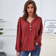 Load image into Gallery viewer, Hooded Waffle Knit Sweater