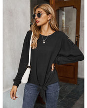 Load image into Gallery viewer, Contrast Button Shoulder Detail Sweater