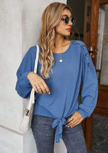Load image into Gallery viewer, Contrast Button Shoulder Detail Sweater