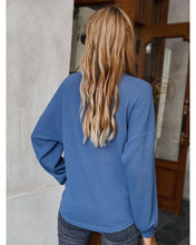 Load image into Gallery viewer, Contrast Button Shoulder Detail Sweater