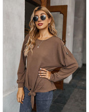 Load image into Gallery viewer, Contrast Button Shoulder Detail Sweater